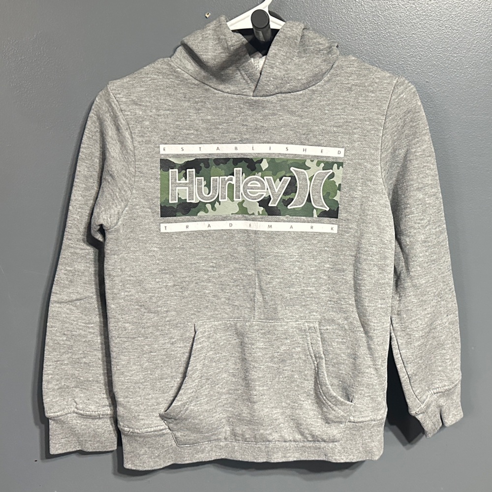 Hurley Gray Camo Logo Crewneck Sweater